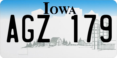 IA license plate AGZ179