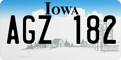 IA license plate AGZ182