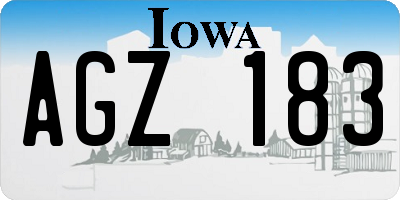 IA license plate AGZ183