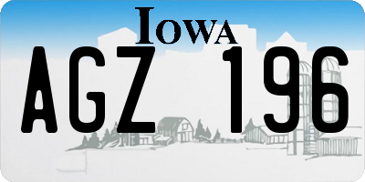 IA license plate AGZ196