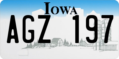 IA license plate AGZ197