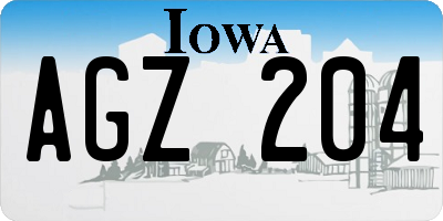 IA license plate AGZ204