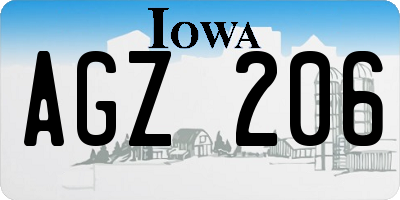 IA license plate AGZ206