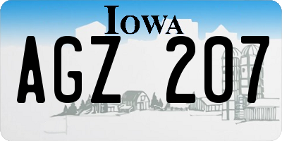IA license plate AGZ207