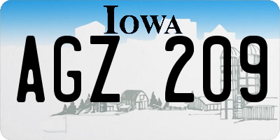 IA license plate AGZ209