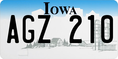 IA license plate AGZ210
