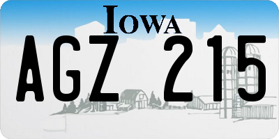 IA license plate AGZ215