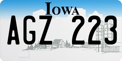 IA license plate AGZ223