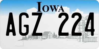 IA license plate AGZ224