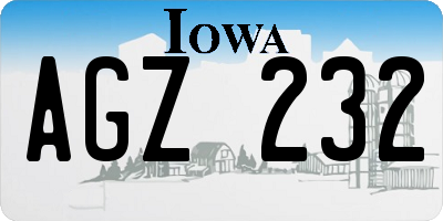 IA license plate AGZ232