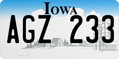 IA license plate AGZ233