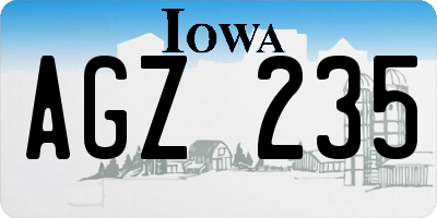 IA license plate AGZ235