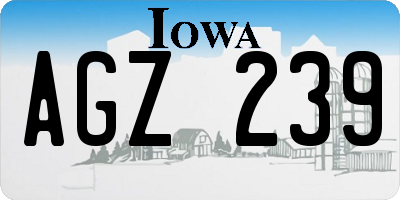 IA license plate AGZ239
