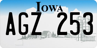 IA license plate AGZ253