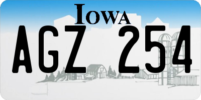 IA license plate AGZ254