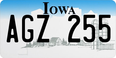 IA license plate AGZ255
