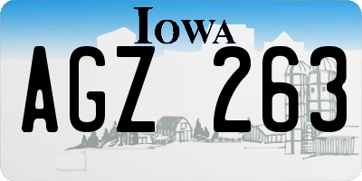 IA license plate AGZ263