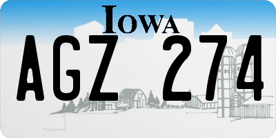 IA license plate AGZ274