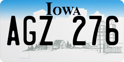 IA license plate AGZ276