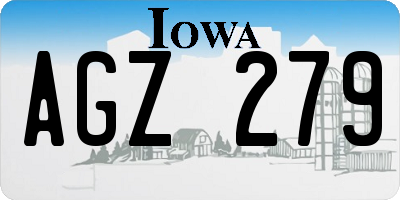 IA license plate AGZ279