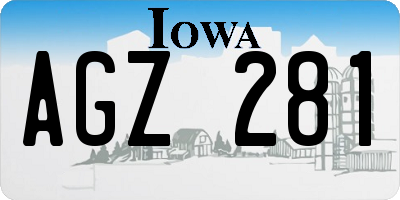 IA license plate AGZ281