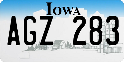 IA license plate AGZ283