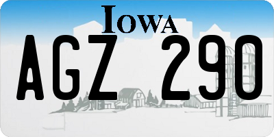 IA license plate AGZ290