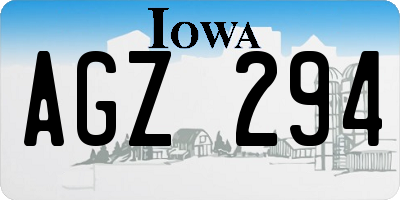 IA license plate AGZ294