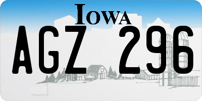 IA license plate AGZ296
