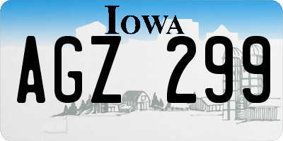 IA license plate AGZ299