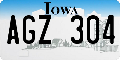 IA license plate AGZ304