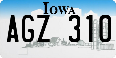 IA license plate AGZ310
