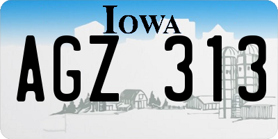 IA license plate AGZ313