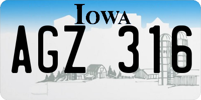 IA license plate AGZ316