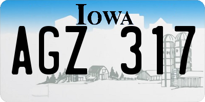 IA license plate AGZ317