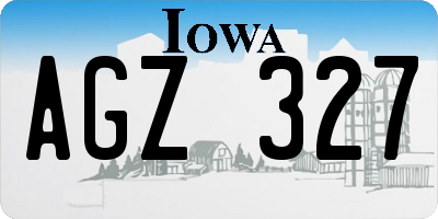 IA license plate AGZ327