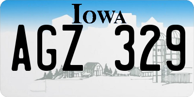 IA license plate AGZ329