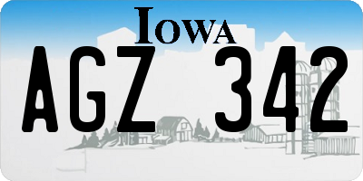 IA license plate AGZ342
