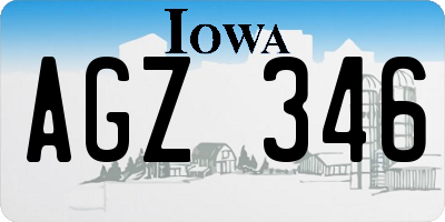 IA license plate AGZ346