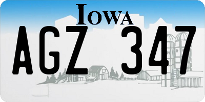 IA license plate AGZ347