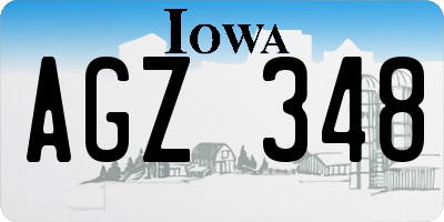 IA license plate AGZ348