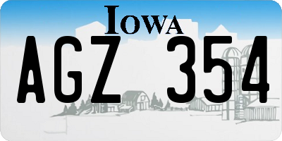 IA license plate AGZ354