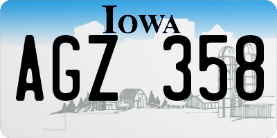 IA license plate AGZ358