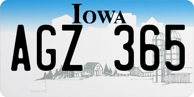 IA license plate AGZ365