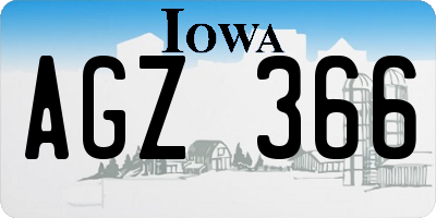 IA license plate AGZ366