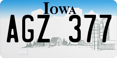 IA license plate AGZ377