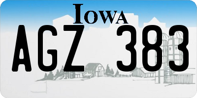 IA license plate AGZ383