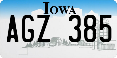 IA license plate AGZ385