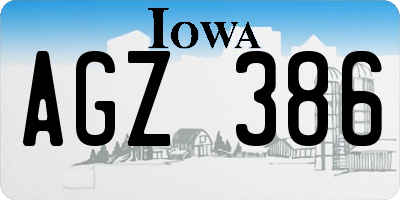 IA license plate AGZ386