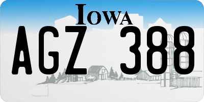 IA license plate AGZ388